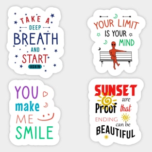 You make me smile inspirational sticker pack Sticker